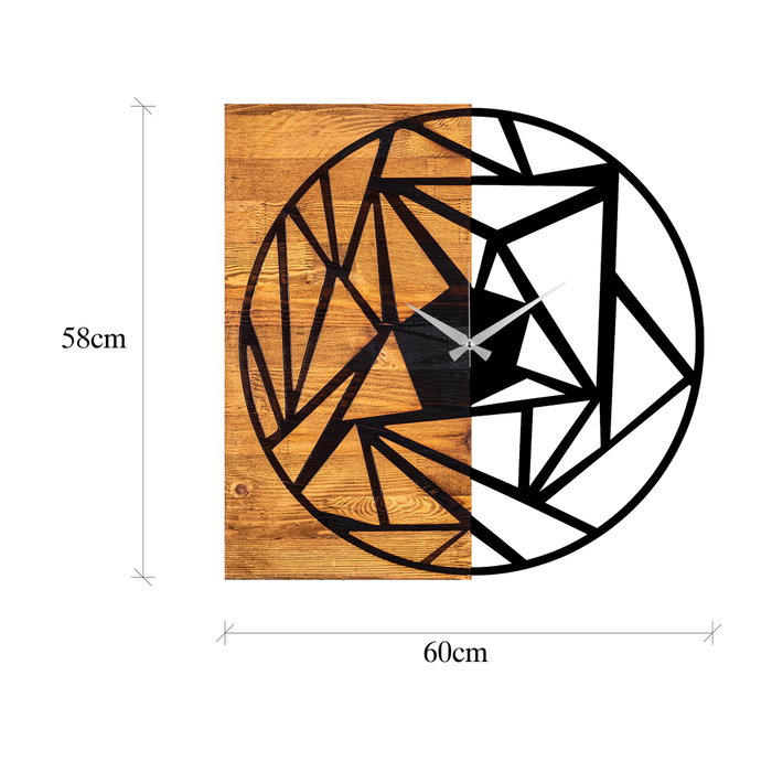 Wallity Reloj de pared decorativo de madera Nogal y Negro Wallity Reloj de pared decorativo de madera Nogal y Negro